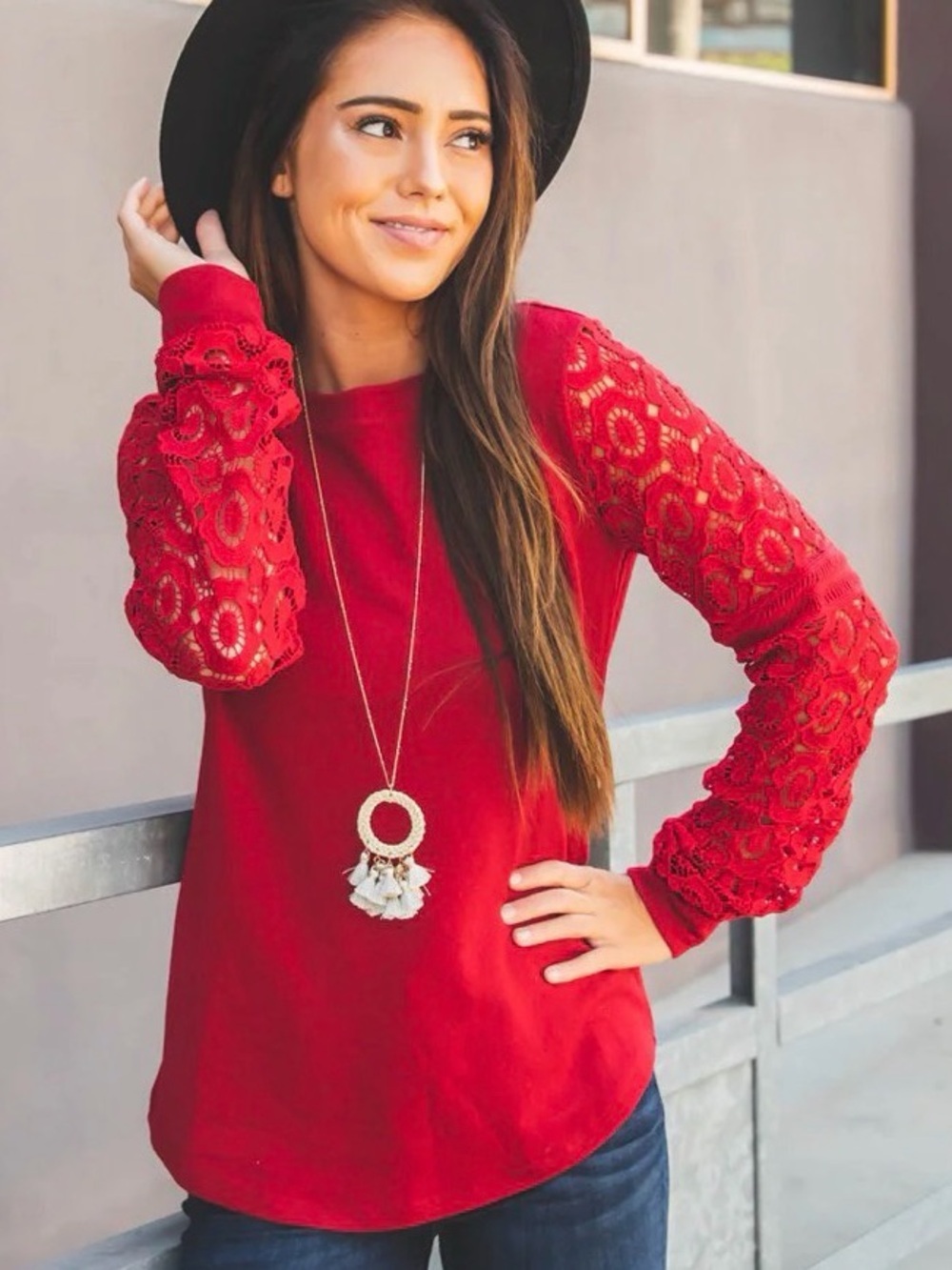 Bohemian Lace Sleeve Blouse